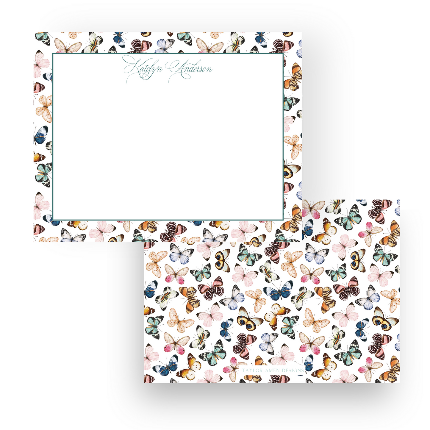 Multi-Color Butterflies Stationery