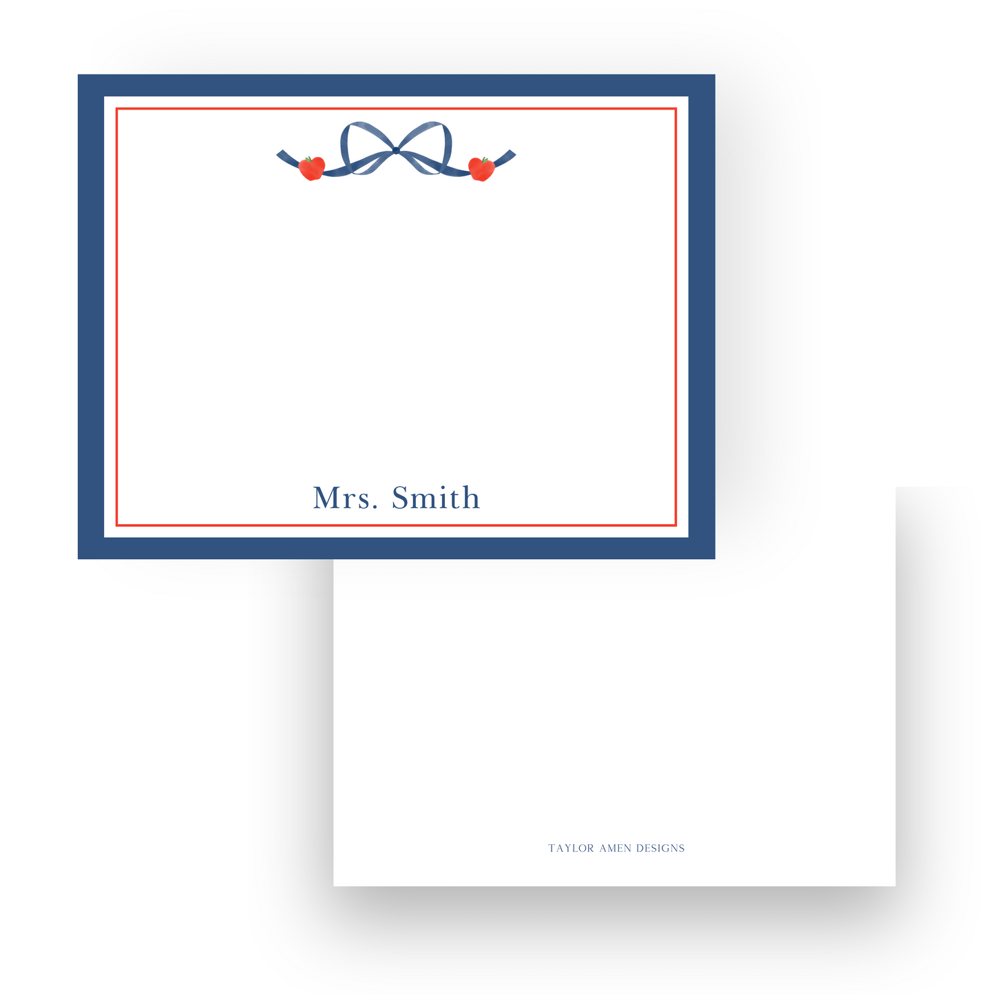 Teacher Ribbon Apple Stationery