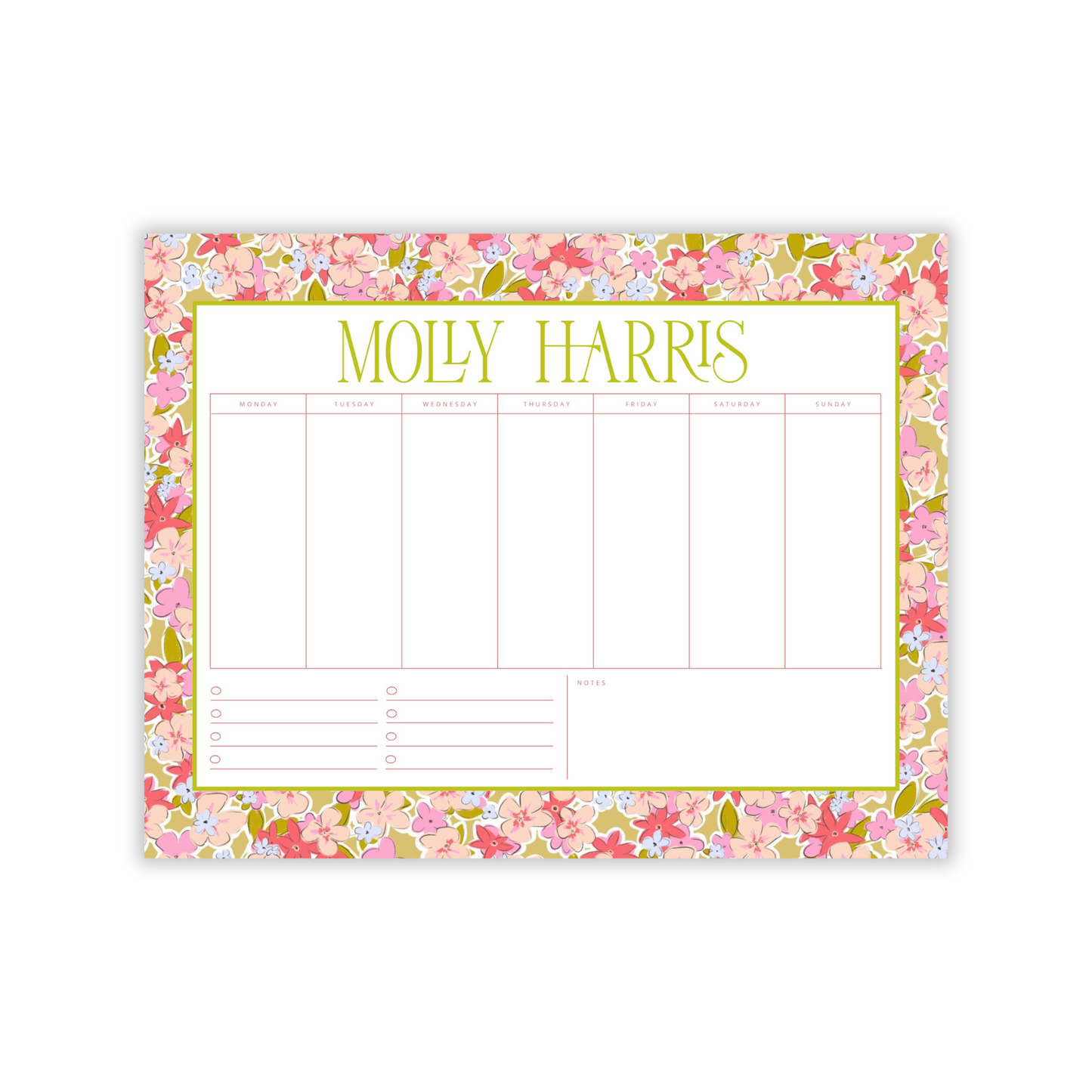Garden Party Summer in Color Weekly to-do Jumbo Notepad