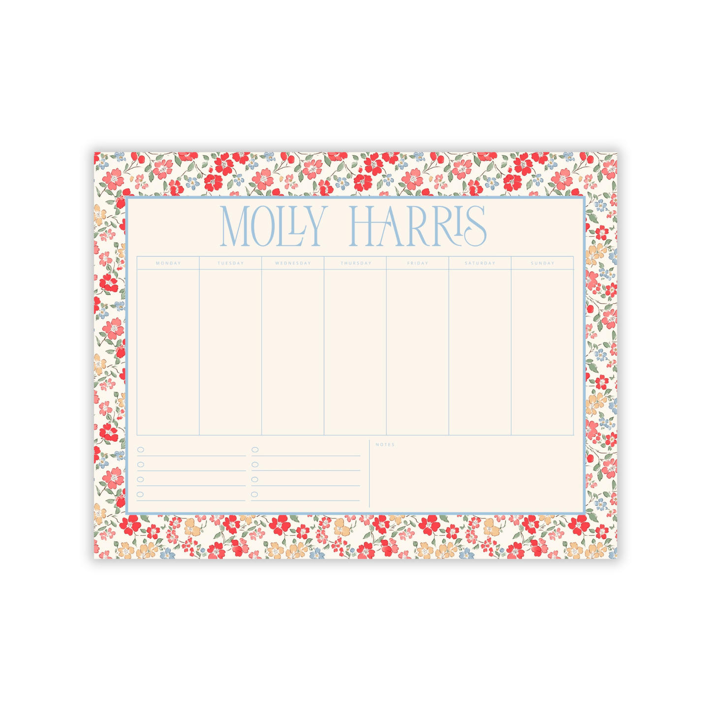 Cambridge Floral Summer in Color Weekly to-do Jumbo Notepad