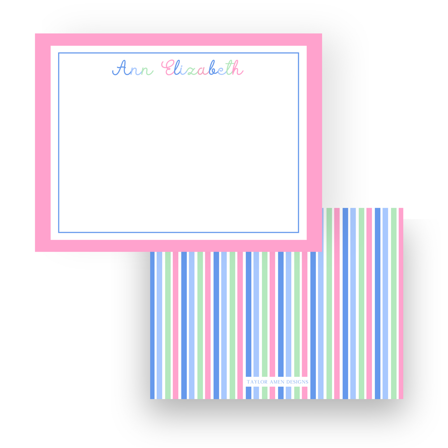 Girls Colorful Striped Stationery