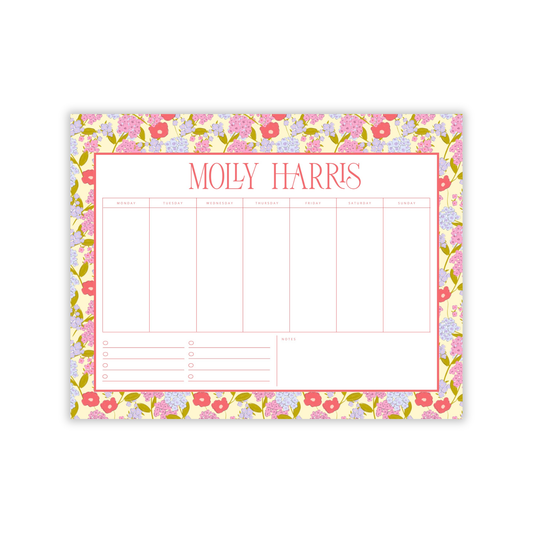 Hydrangea Lane Summer in Color Weekly to-do Jumbo Notepad