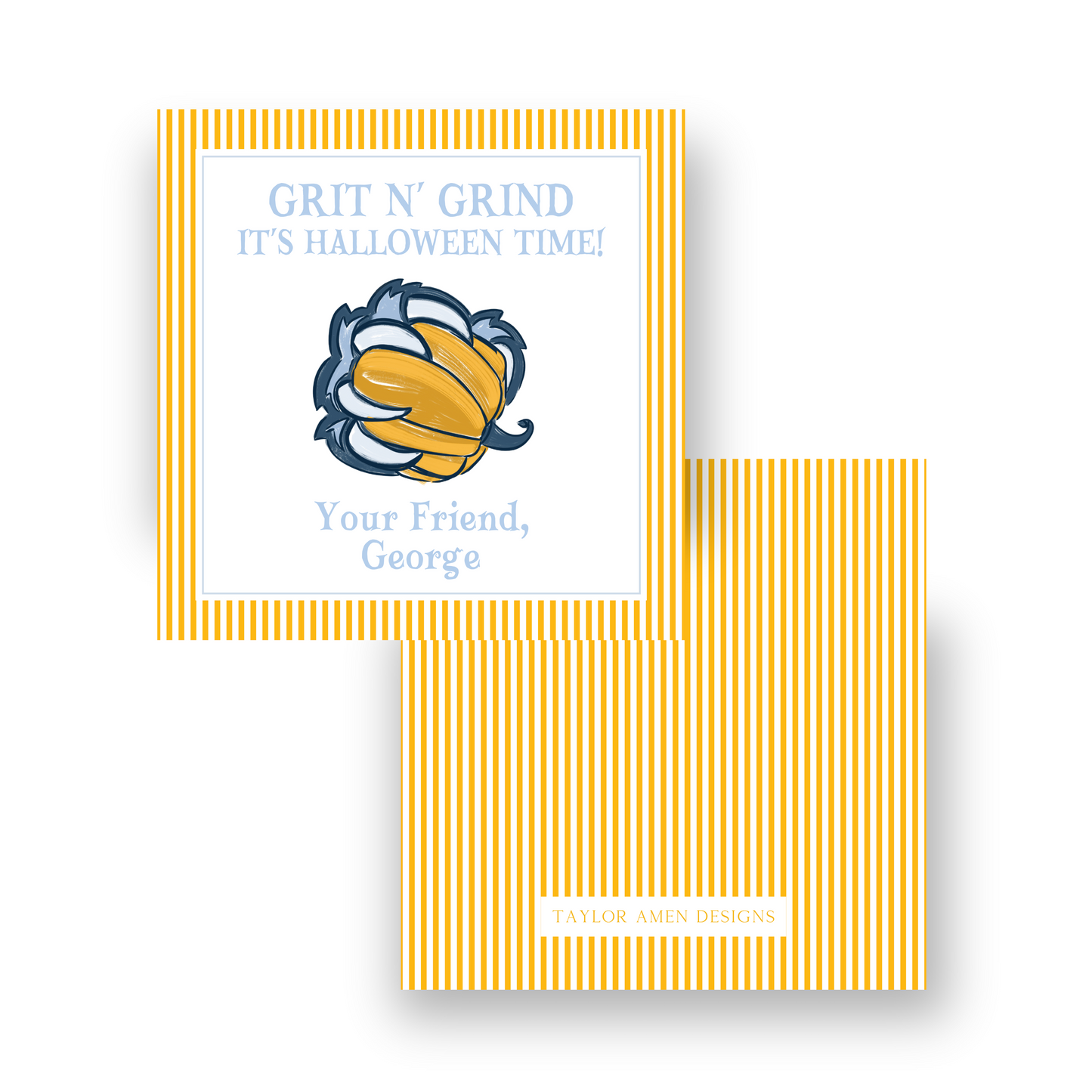 Grit N' Grind Grizzlies Halloween Tag (Orange)