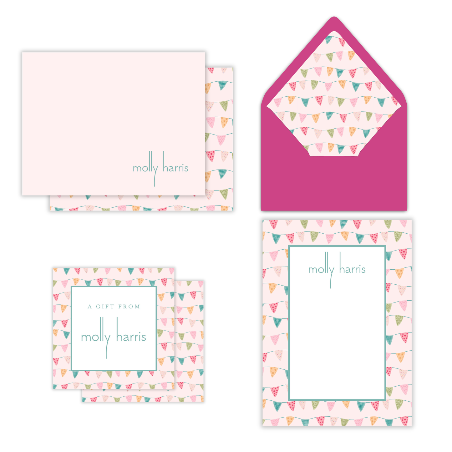 Party Pennants Summer in Color Stationery Set