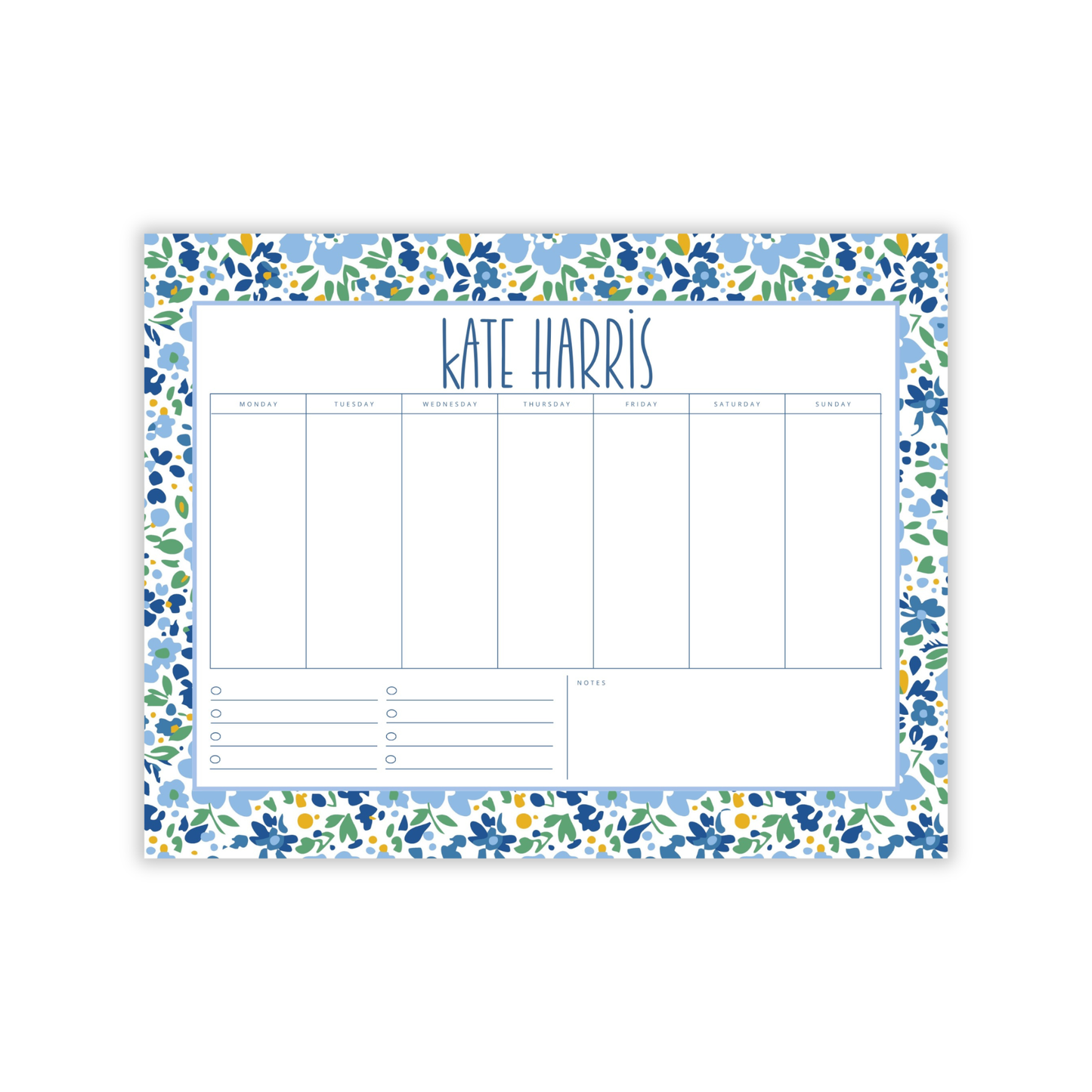 Nantucket Blue Summer in Color Weekly to-do Jumbo Notepad