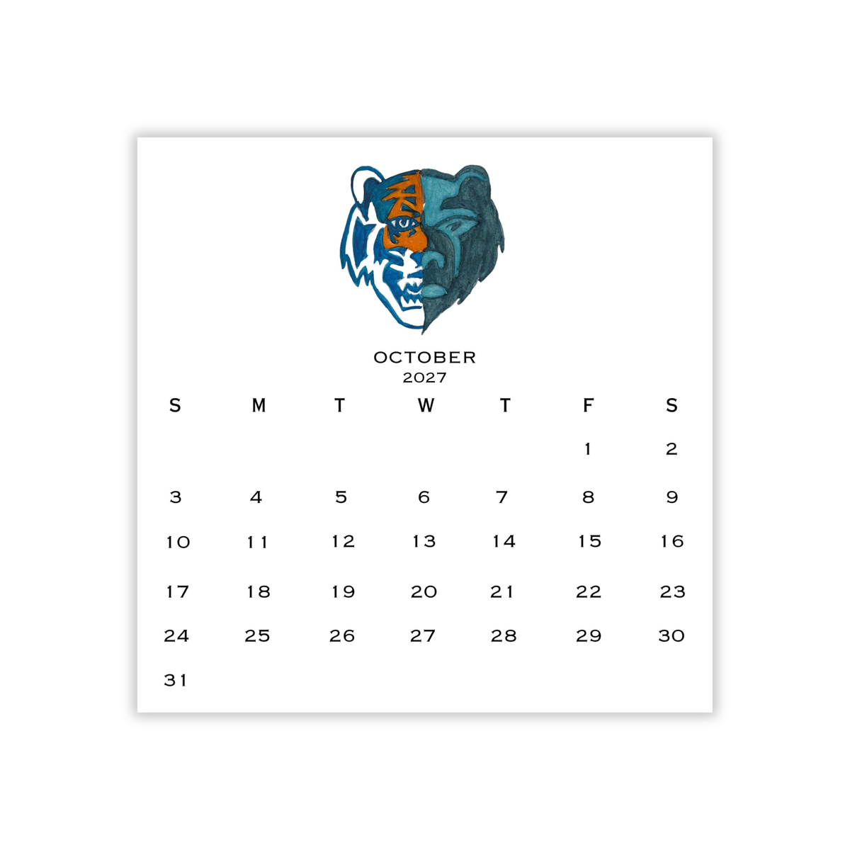 2027 Memphis/901 Calendar