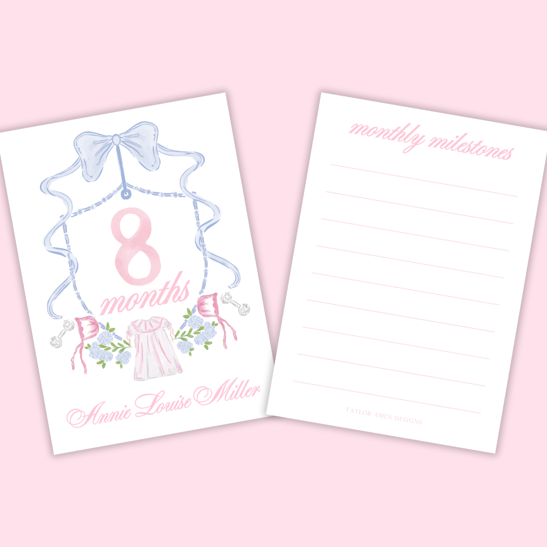 Classic Custom Milestone Cards-Girl