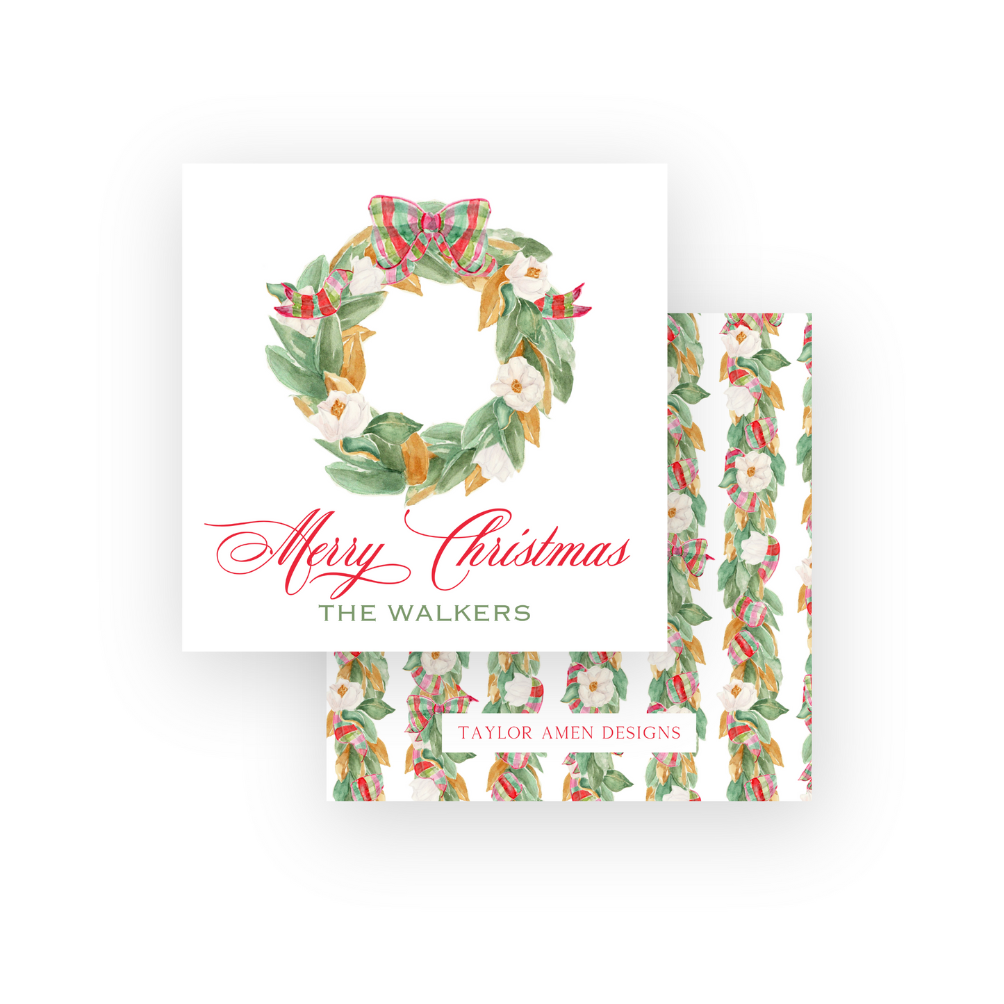 Merry Magnolia Holiday Tag