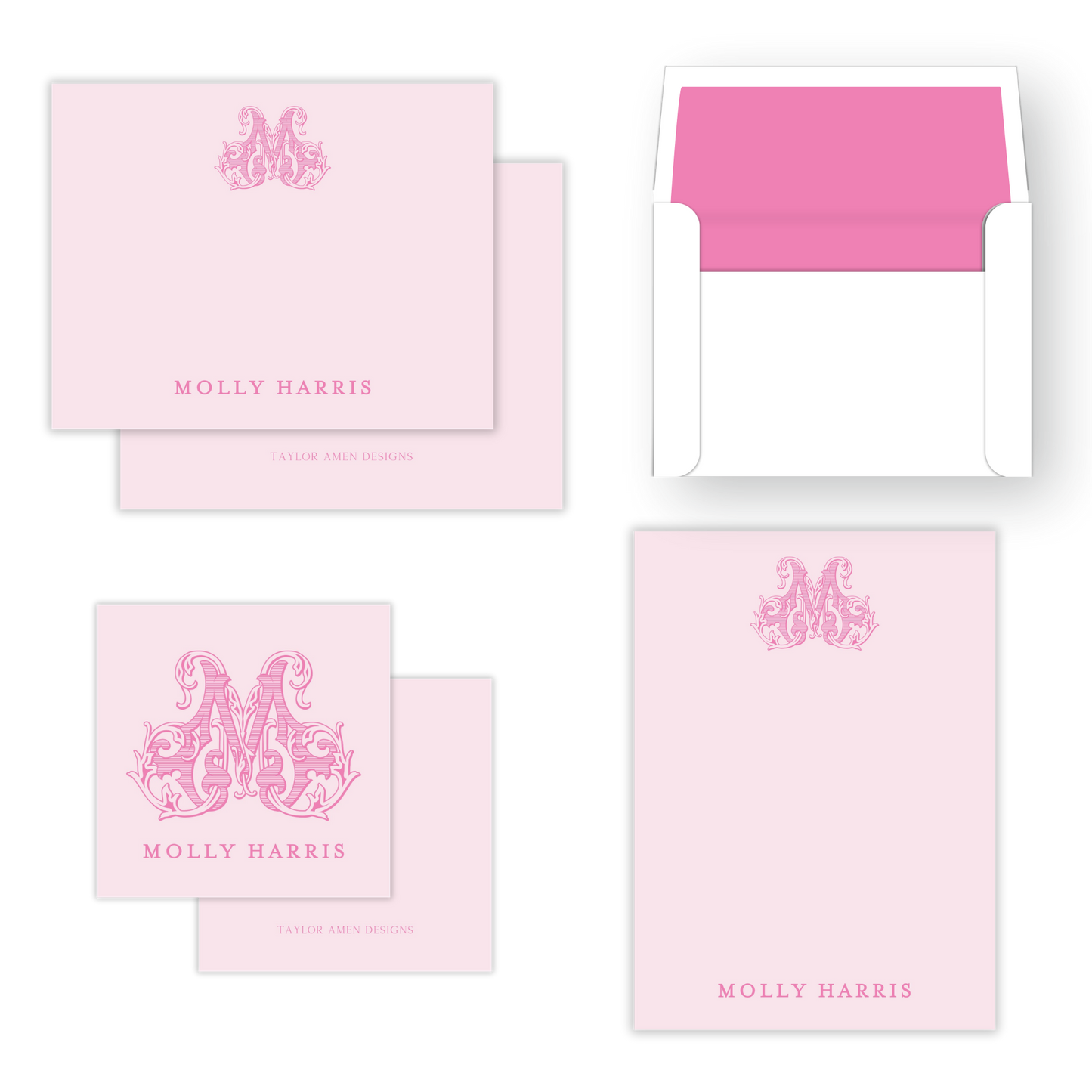 Vine Initial Mother's Day Stationery Set