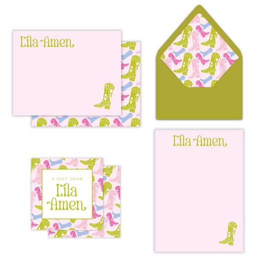 Girls Cowgirl Classic Summer in Color Stationery Set