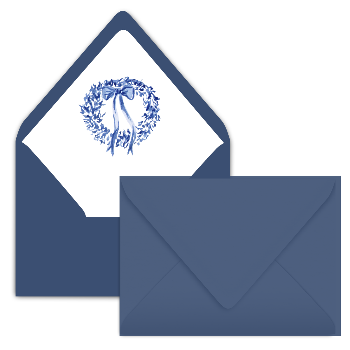 Blue Christmas Toile Holiday Card