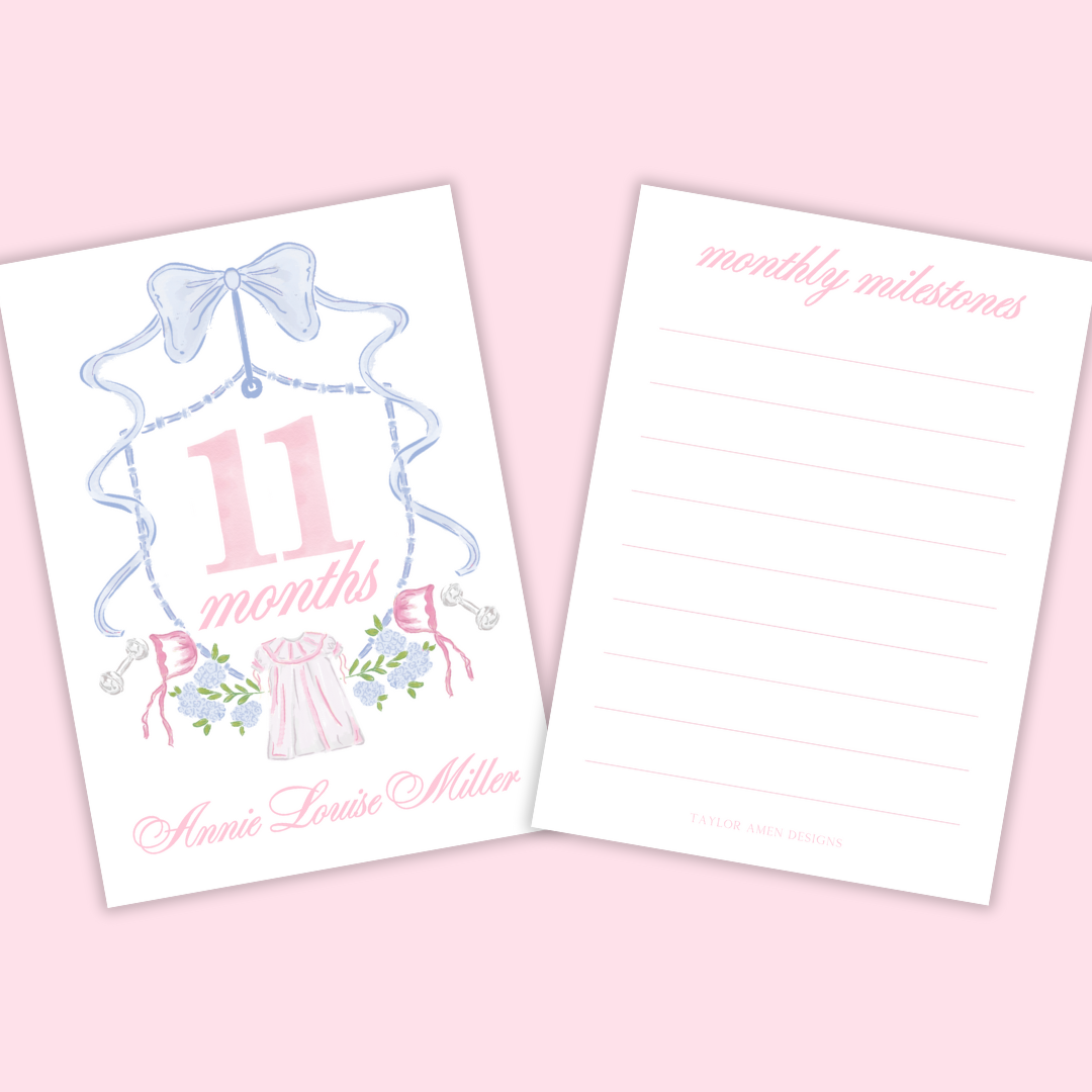 Classic Custom Milestone Cards-Girl