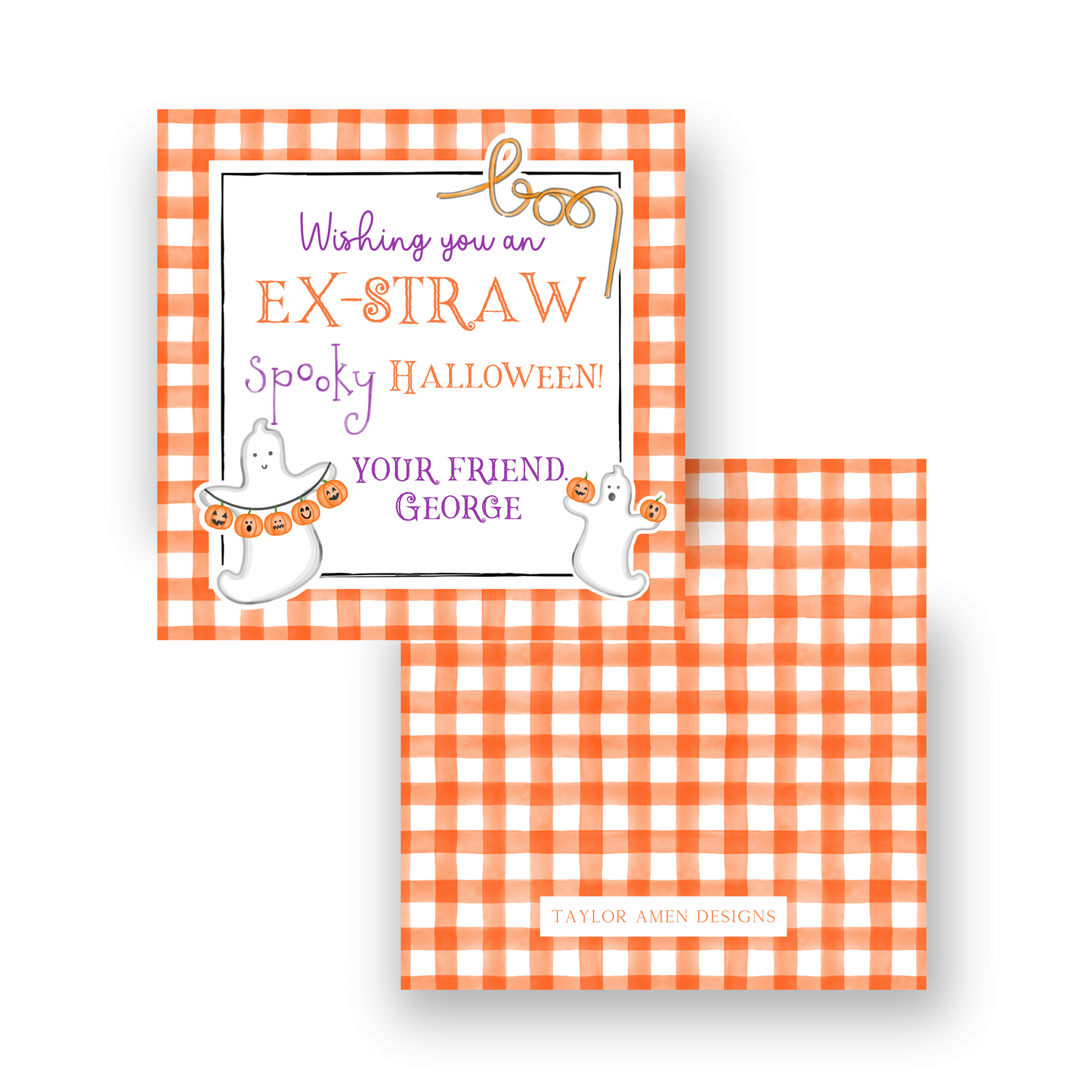 Straw Halloween Tag