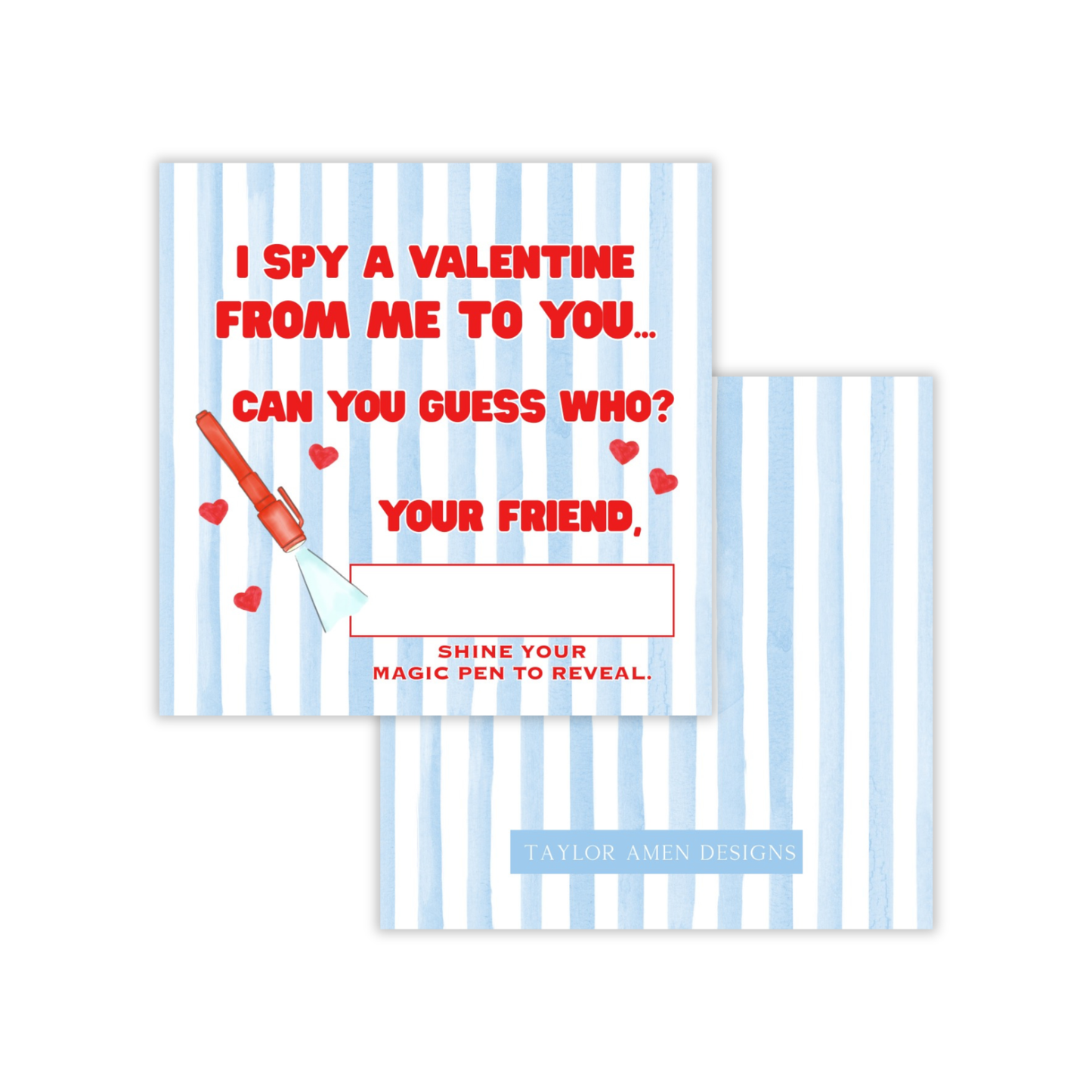 Magic Spy Pen Valentine Tag