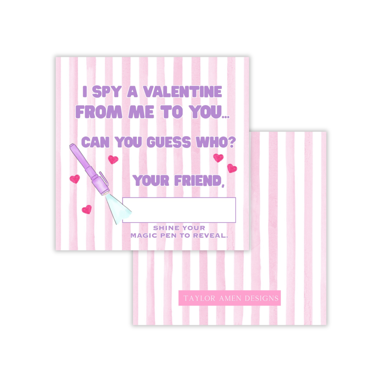 Magic Spy Pen Valentine Tag