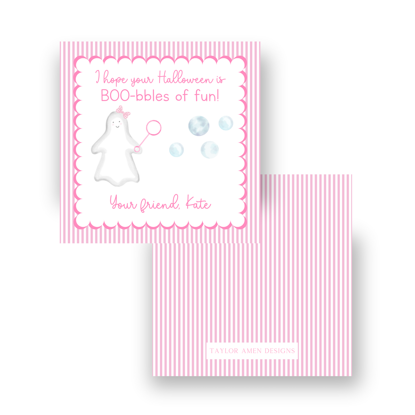 Bubbles Halloween Tag (Pink)