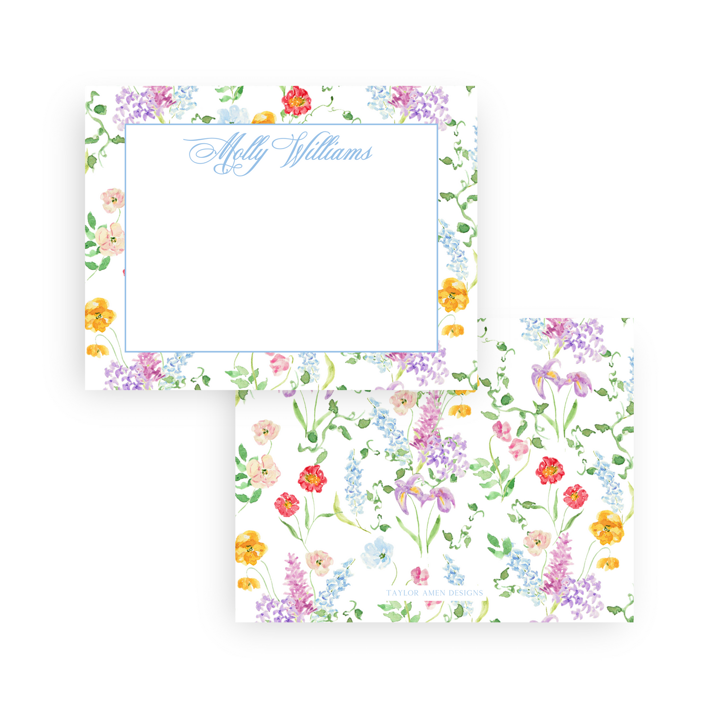 Colorful Spring Floral Full Pattern Stationery