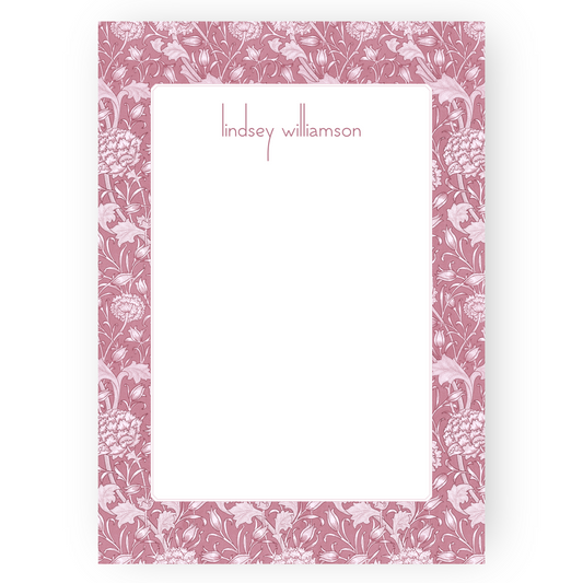 William Morris Inspired Spring Wallflower Notepad