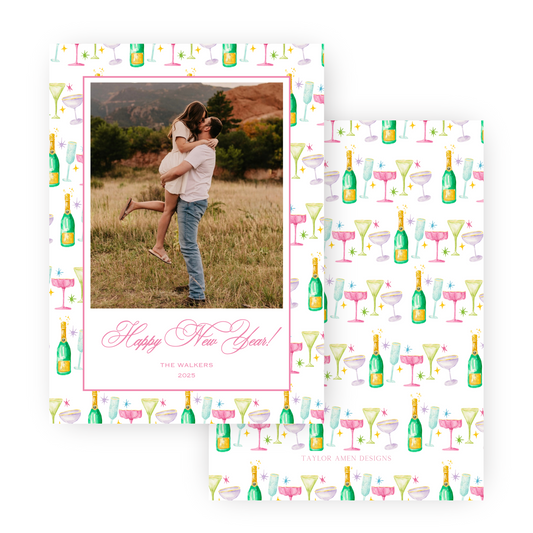 Colorful Toasting New Years Card