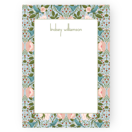 William Morris Inspired Spring Birds Notepad