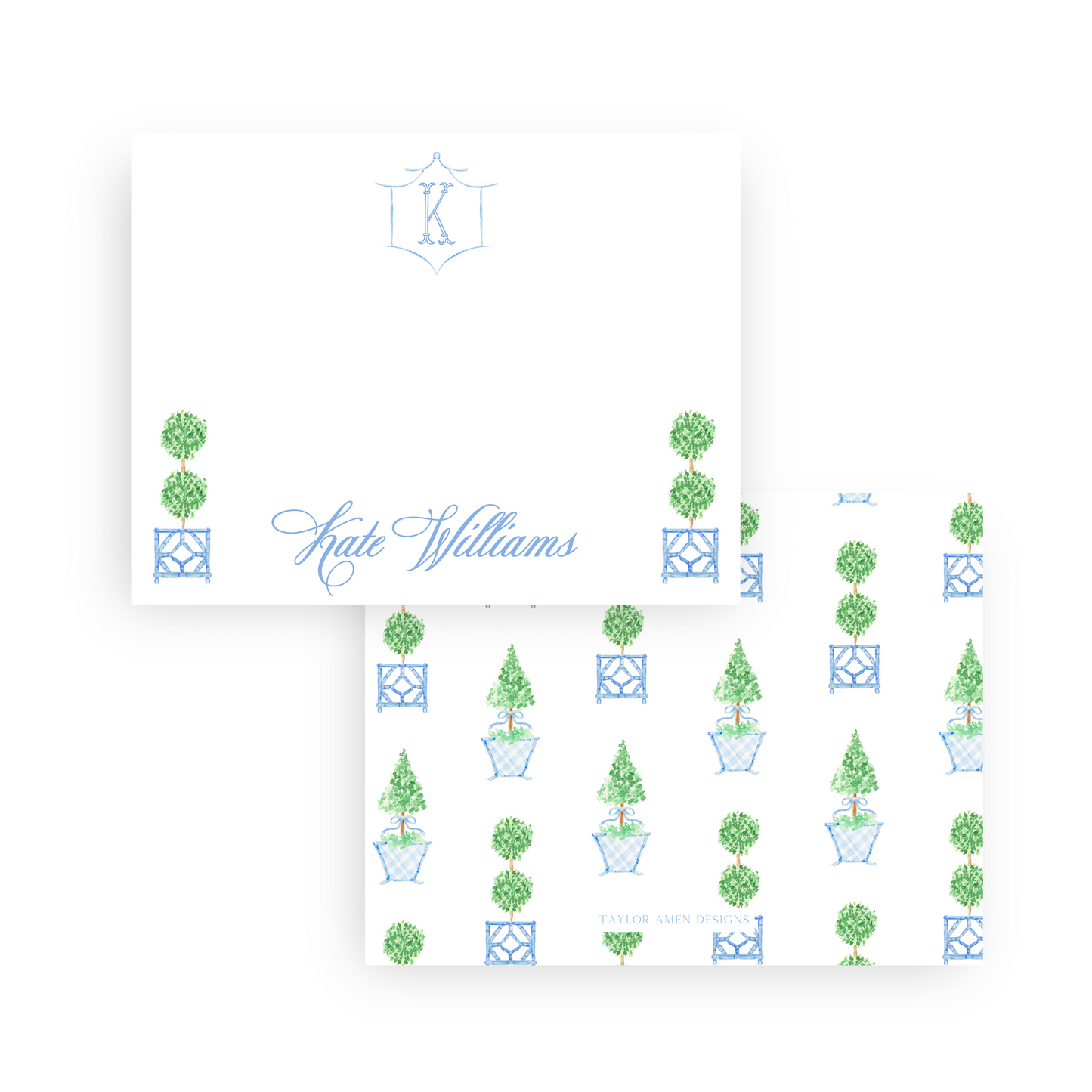 Grandmillennial Topiary Stationery