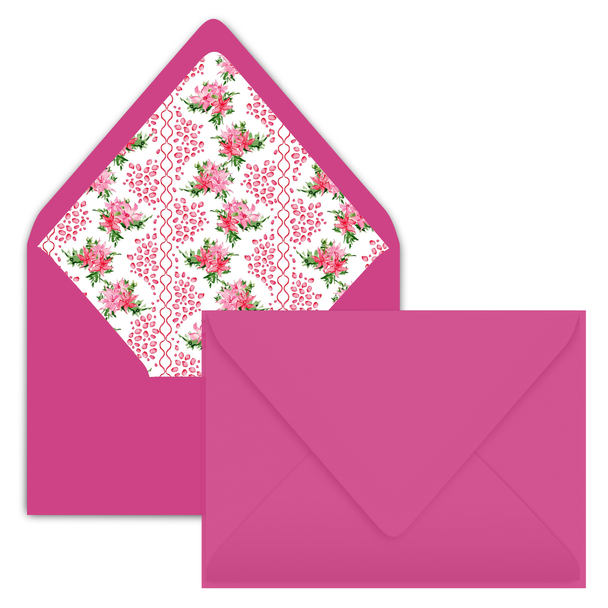 Pink Poinsettias Holiday Card