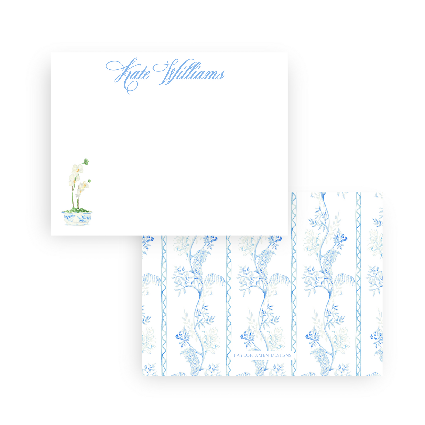 Grandmillennial Orchid Stationery