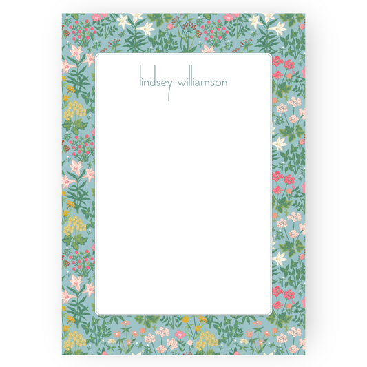 William Morris Inspired Wild Flower Notepad