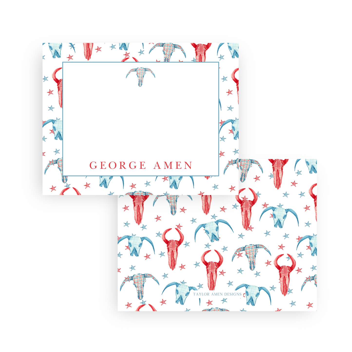 Patriotic Longhorn Stationery