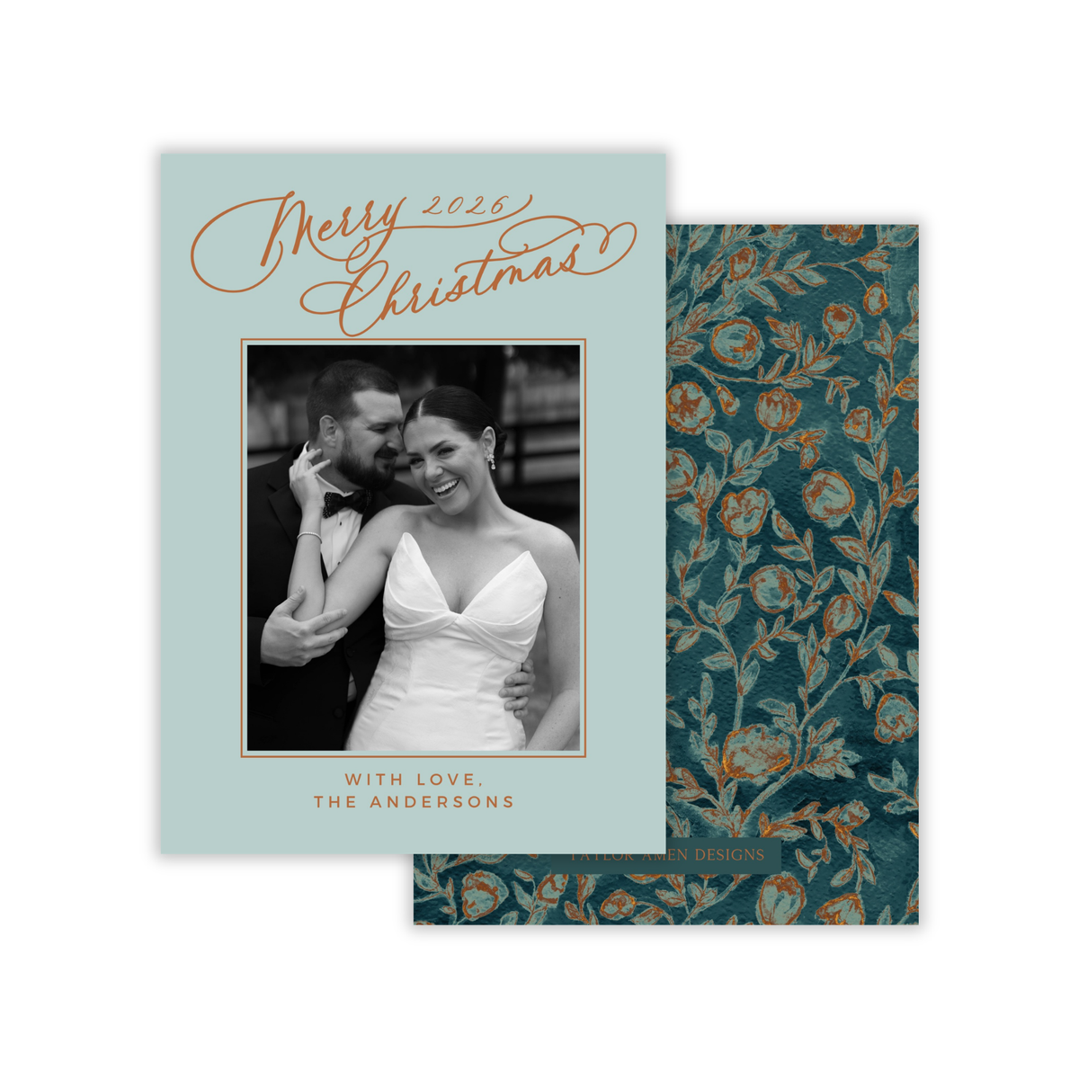 Midnight Florals Holiday Card