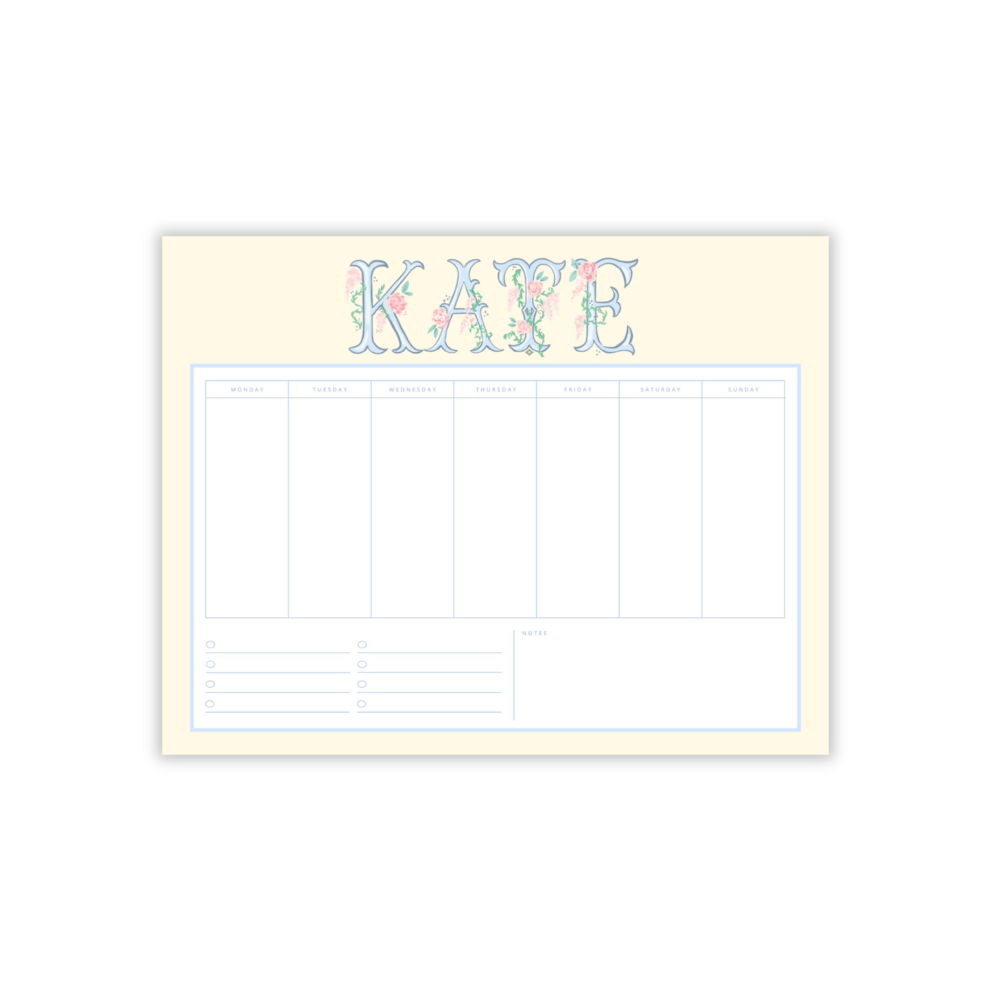 Secret Garden Weekly To-Do Large Notepad