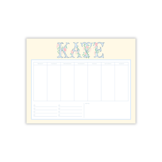 Secret Garden Weekly To-Do Large Notepad