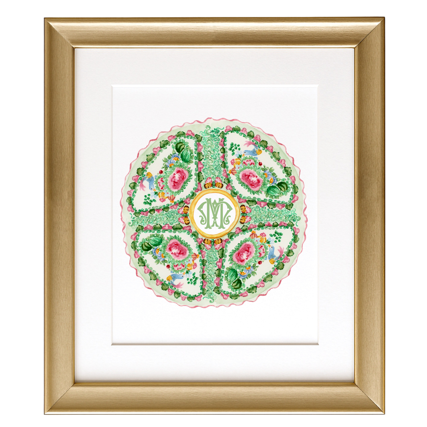 Rose Medallion Watercolor Print