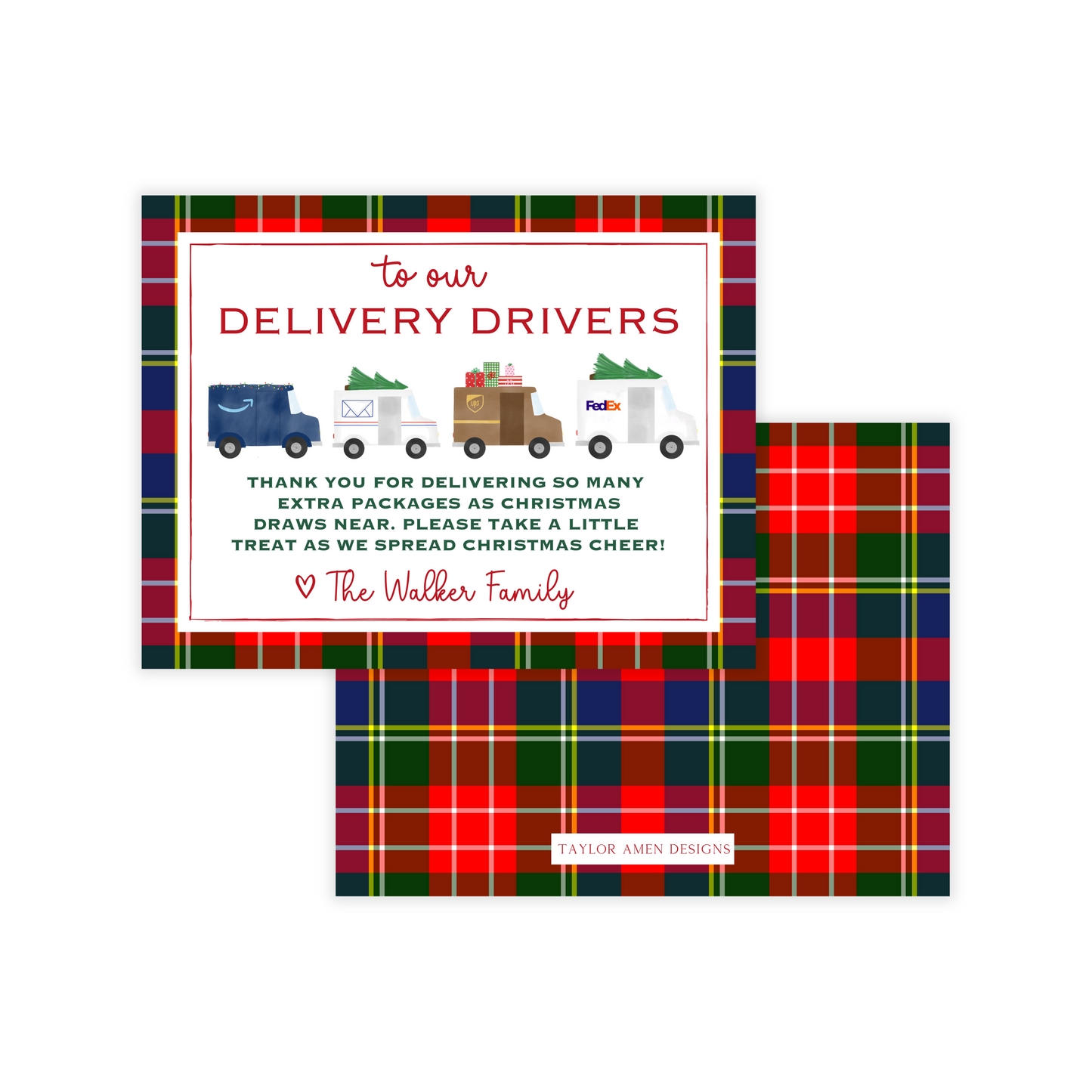 Tartain Plaid Delivery Driver Sign