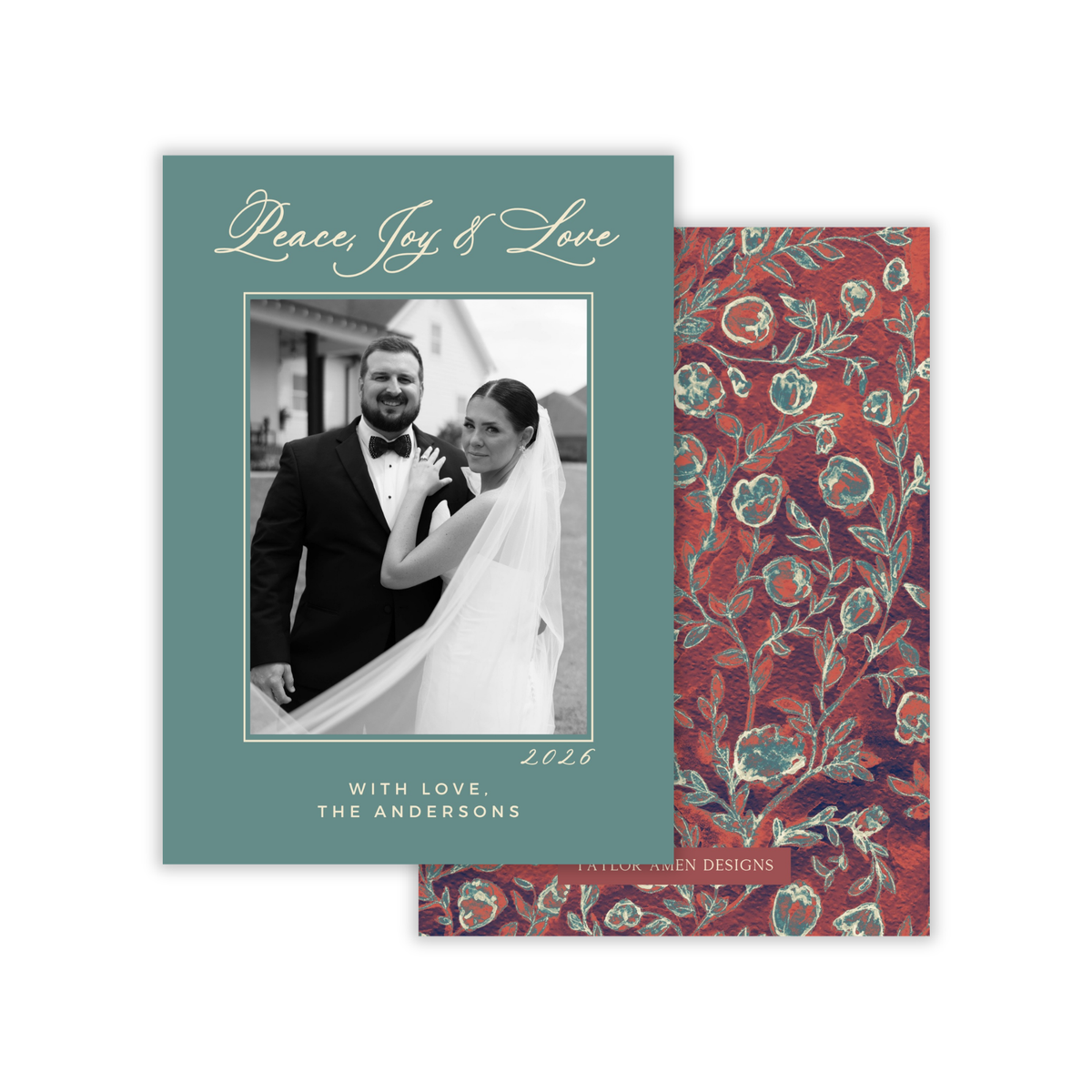Ruby Florals Holiday Card