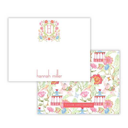 Mandarin Garden Crest Stationery
