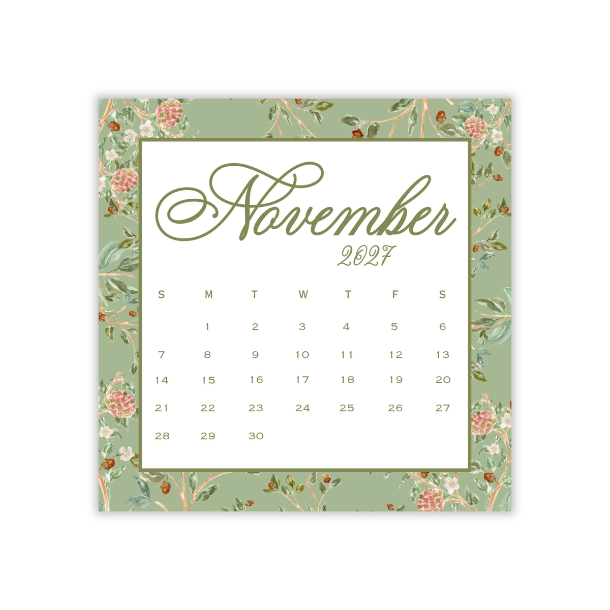 2027 A Year in Bloom Calendar