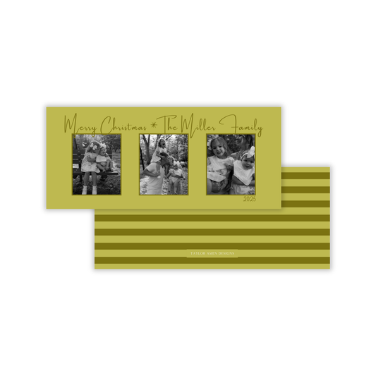Christmas Stripes Slim Christmas Card