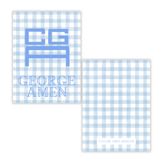 Monogram Gingham Boy Luggage Tag