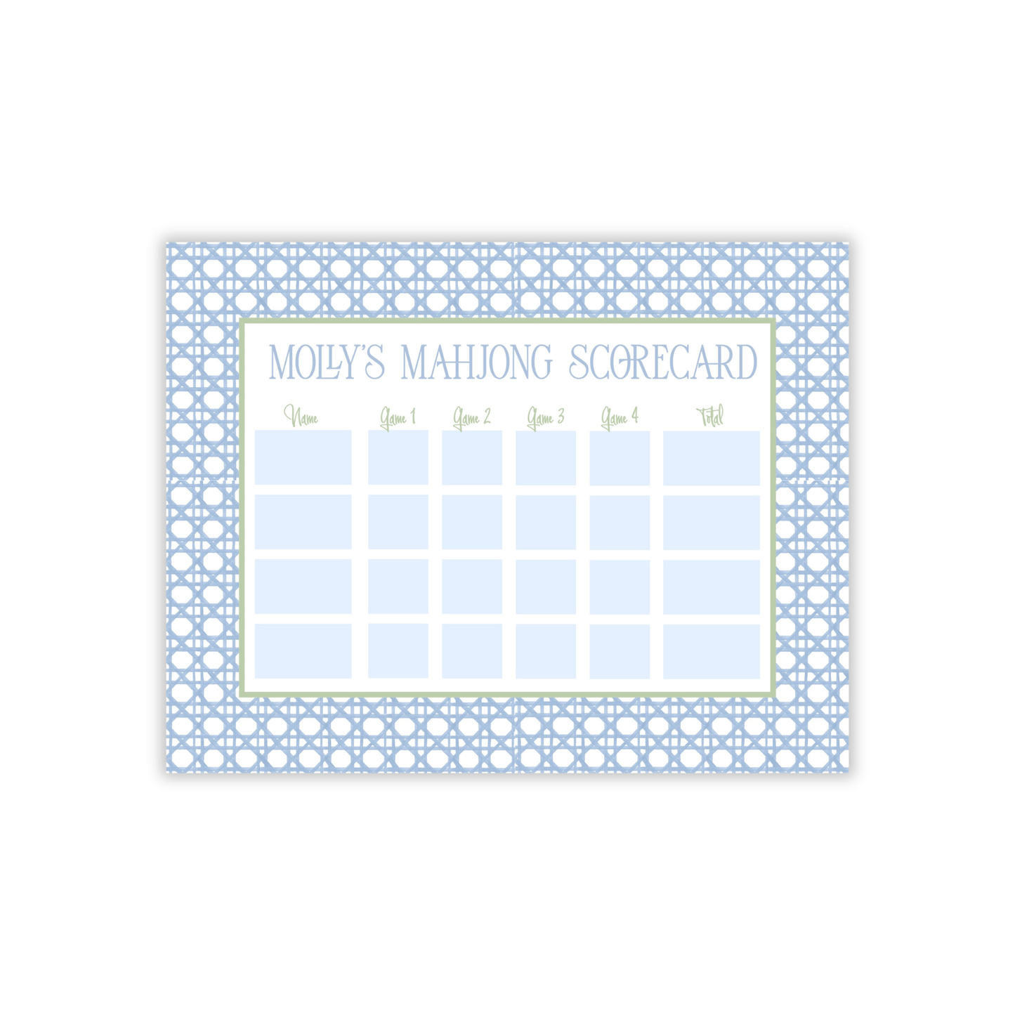 Classic Cane Colorway Large Mahjong Scoring Notepad-Mother's Day