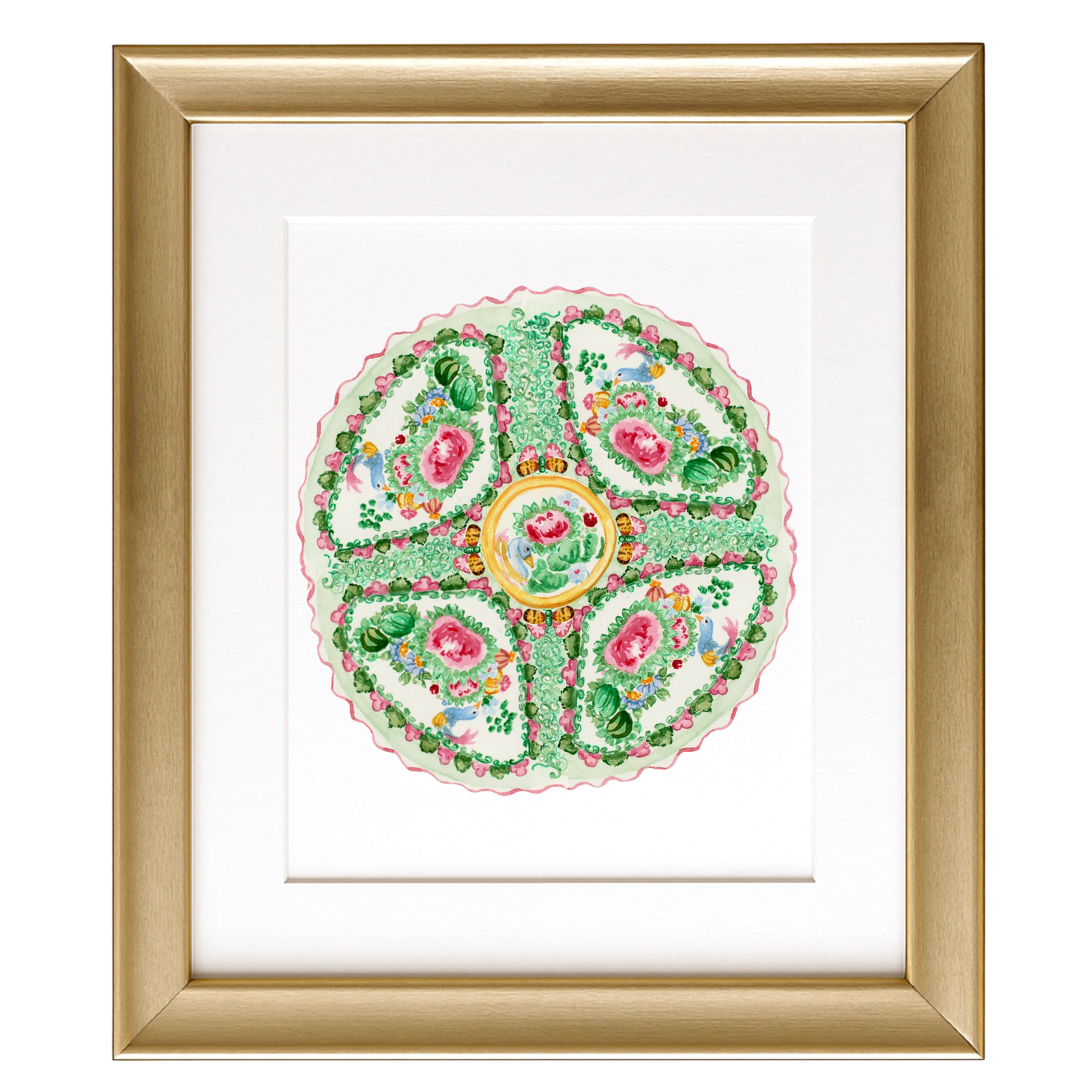 Rose Medallion Watercolor Print