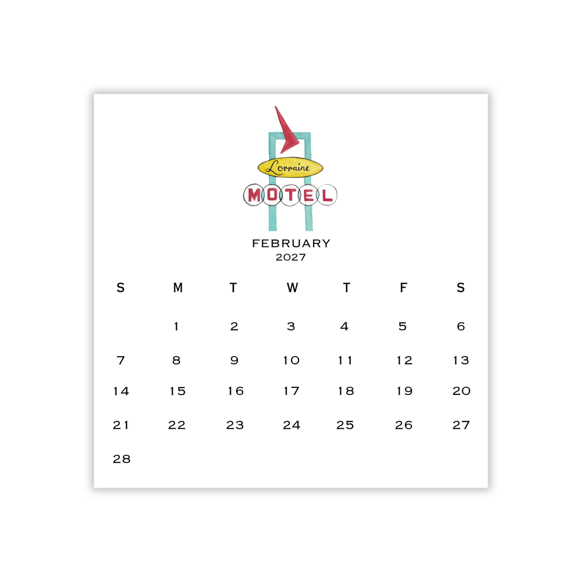 2027 Memphis/901 Calendar