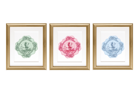 Chinoiserie Garden Plates Watercolor Prints