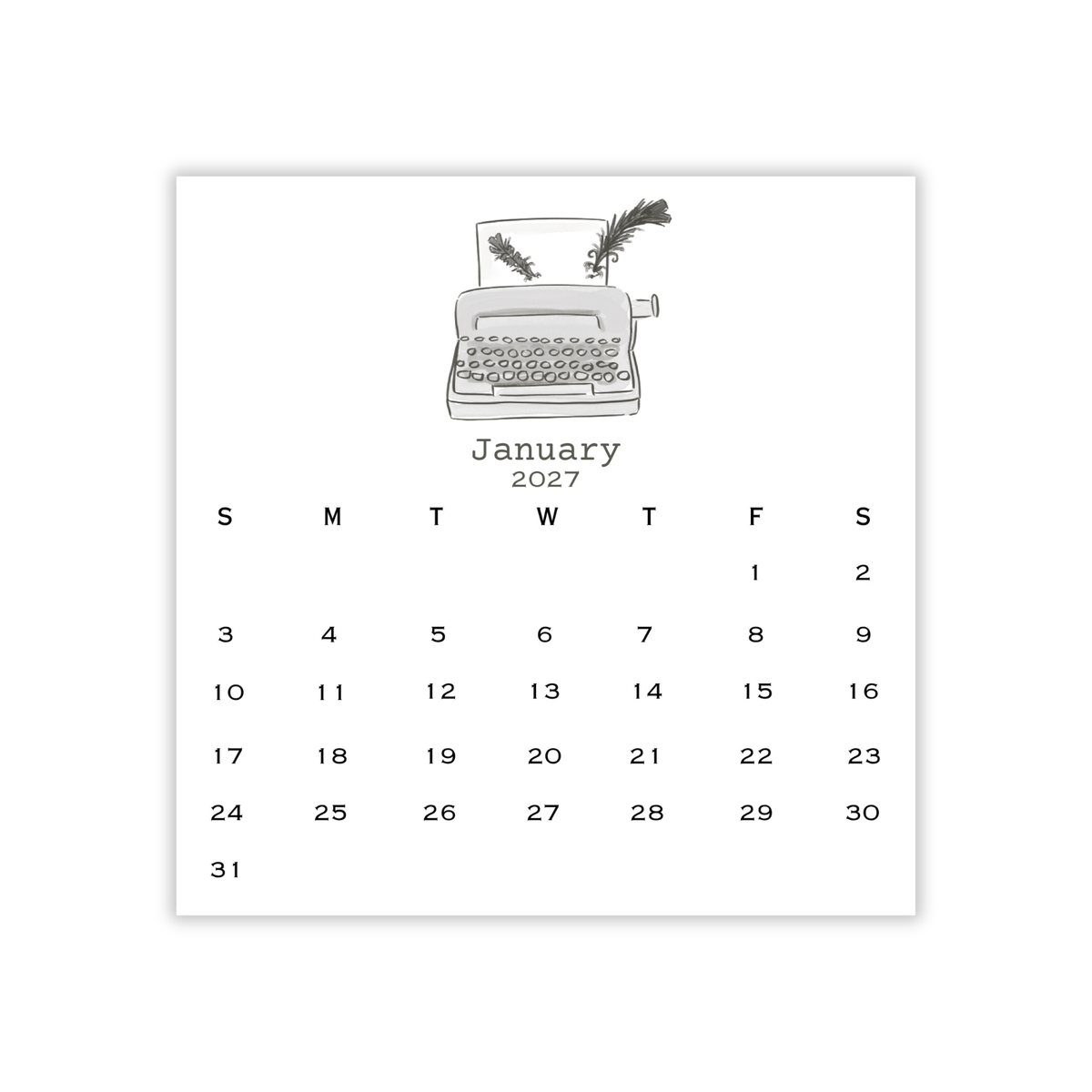2027 Swiftie Calendar