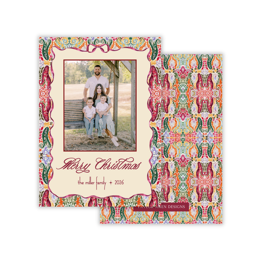 Merry Damask Holiday Card