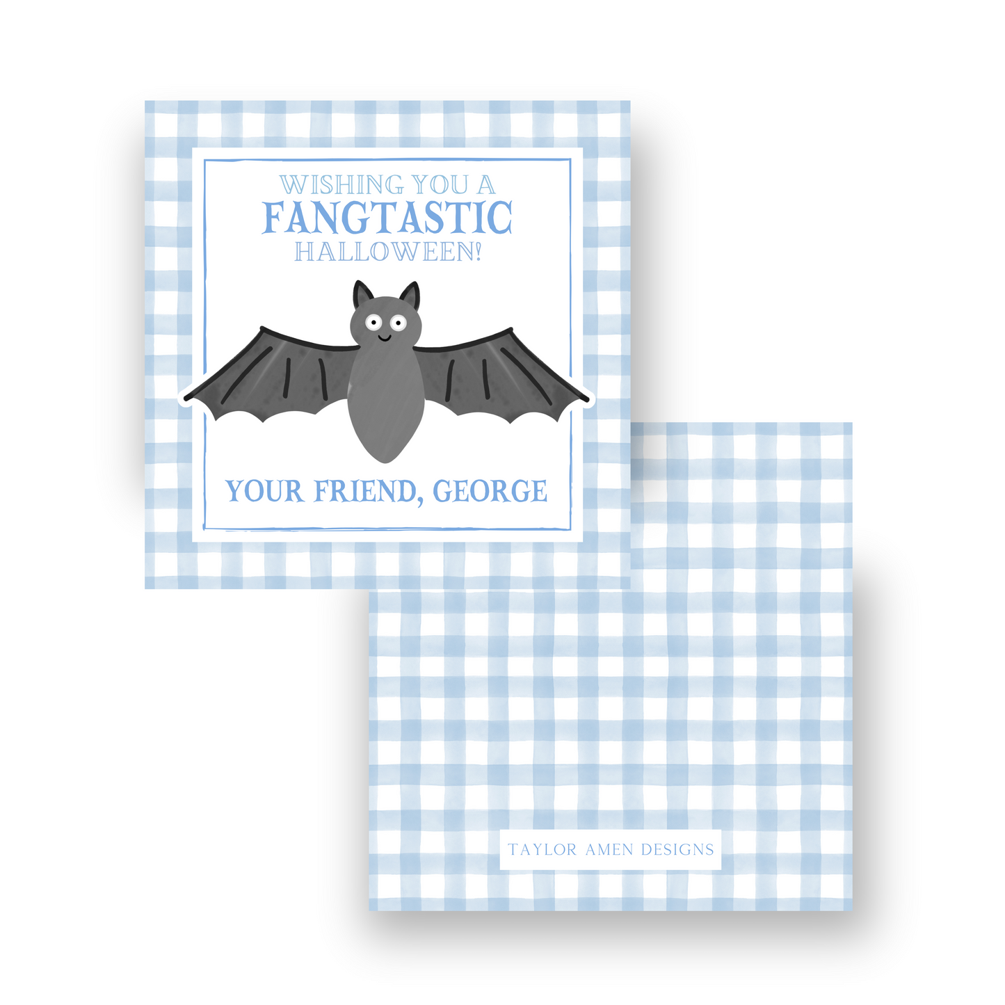 Bat Fang Halloween Tag (Blue)