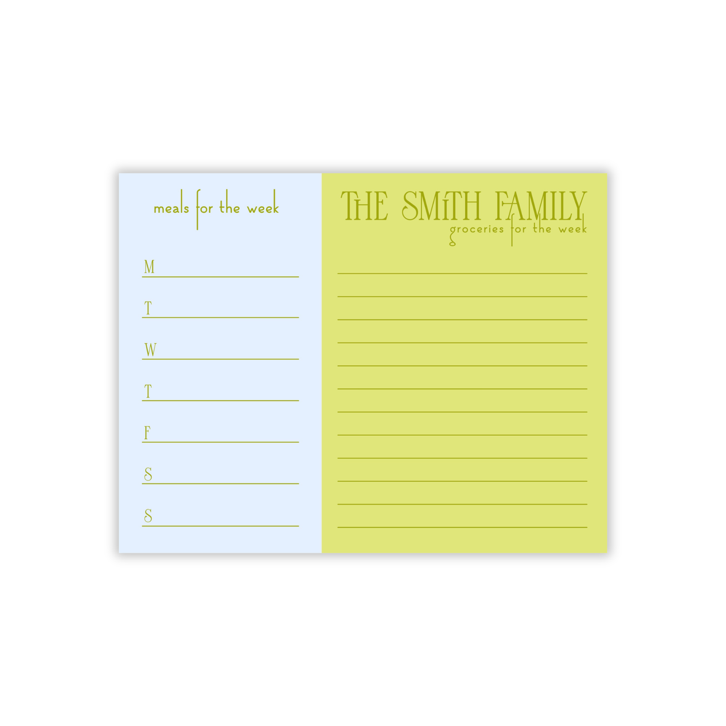 Grocery Meal Planning Jumbo Notepad