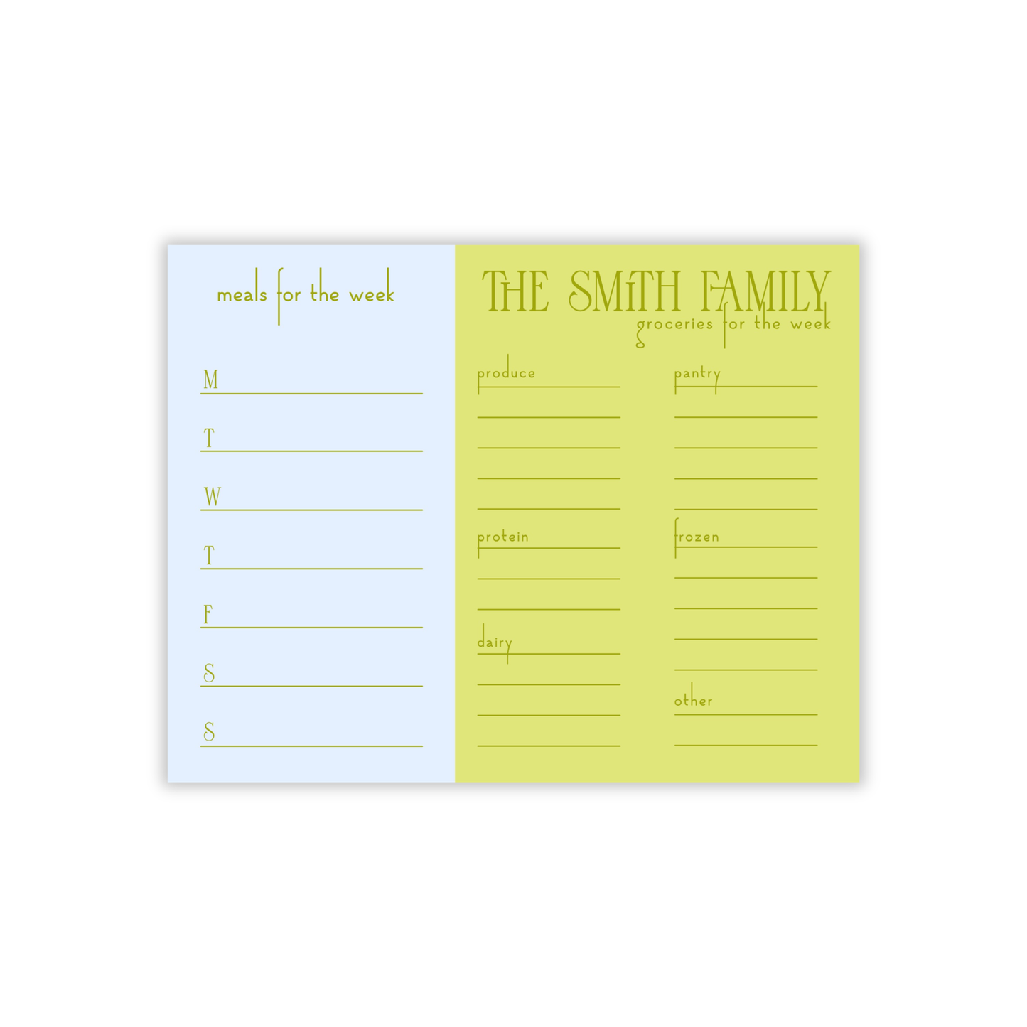 Grocery Meal Planning Jumbo Notepad