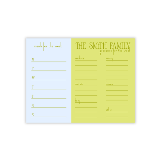 Grocery Meal Planning Jumbo Notepad