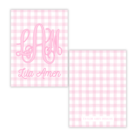 Monogram Gingham Girl Luggage Tag